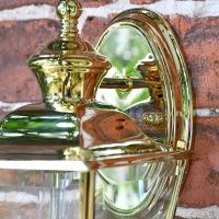 Polished Brass Top-Fix Lantern Oval Backplate Polished Brass Top-Fix Lantern Oval Backplate