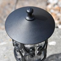 Top view of pillar light including finial 