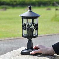 Scroll Design Pillar Light on pillar 