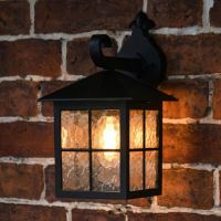 Digital illustration of illuminated "Halifax" Traditional English Top Fix Wall Lantern