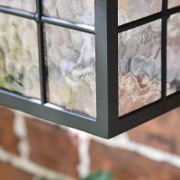 Traditional English Top-Fix Wall Lantern Textured Glass Panes