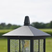 Side view of angled top with finial 
