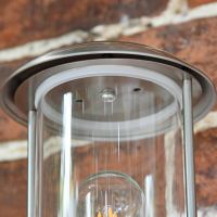 Contemporary Stainless Steel Wall Lantern Cylindrical Pane