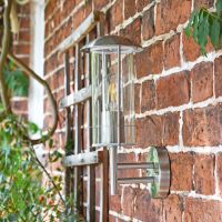 Contemporary Stainless Steel Wall Lantern Side View