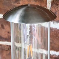 Contemporary Stainless Steel Wall Lantern Top