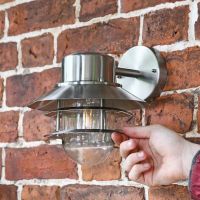 Contemporary Silver Overhanging Wall Lantern