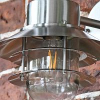 Contemporary Silver Overhanging Wall Light Caged Detailing