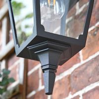 Traditional Black Top-Fix Wall Lantern Lower Finial Traditional Black Top-Fix Wall Lantern Lower Finial