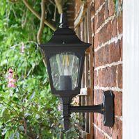 Black Lower-Mounted Traditional Wall Lantern