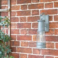 Grey Traditional Wall Lantern with Bracket in Situ