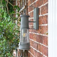 Grey Traditional Wall Lantern with Bracket Side Profile