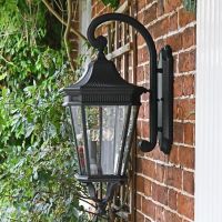 Large Black Ornate Victorian Wall Lantern