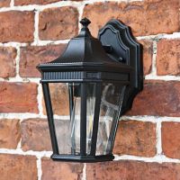 "Bramford Bank" Standard Black Ornate Wall Lantern 