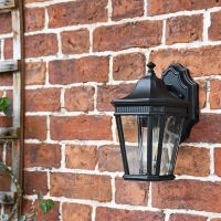 Side view of ornate wall lantern 
