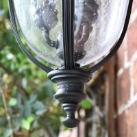 Medium Traditional Top-Fix Black Wall Lantern Lower Finial