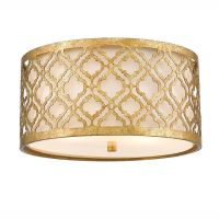 "Hanley" Distressed Gold Flush Ceiling Light
