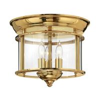 "Sherborne" Polished Brass Flush Ceiling Light
