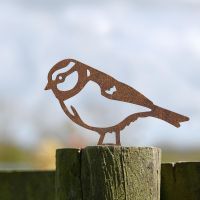 Blue Tit Fence Topper in Use on the Top of a Fence