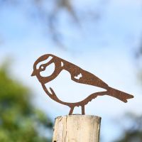 Blue Tit Fence Topper in Situ Outside