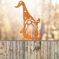 Fence Topper with Gonk with Star Hat in Rustic Fence Topper with Gonk with Star Hat in Rustic