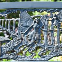 Close up of fairy detailing in back rest 