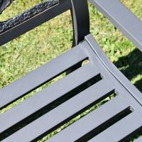 Close up of bench seat metalwork 