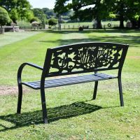 Back view of cast iron bench