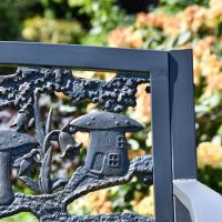 Close up of right corner featuring mushroom house 