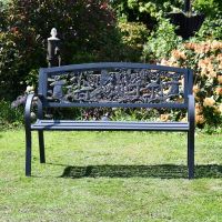 Flower Fairies Cast Iron Bench in situ 