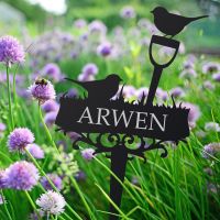 Robin on Spade Ground Spike with Personalisation 