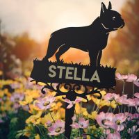 Boston Terrier Memorial Spike with Personalisation  Boston Terrier Memorial Spike with Personalisation