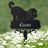 Playful Cockapoo Memorial Ground Spike Playful Cockapoo Memorial Ground Spike