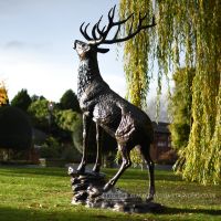 Beautiful Highland stag Sculpture in estate garden
