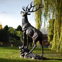 Beautiful Highland stag Sculpture in estate garden