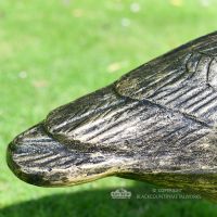 Looking Up Bronze Finish Geese Garden Sculpture Close Up