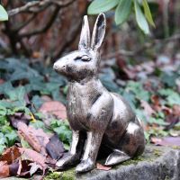 Gold Finish Sitting Rabbit Sculpture 