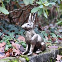 Gold Finish Sitting Rabbit Sculpture 