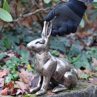 Gold Finish Sitting Rabbit Sculpture 