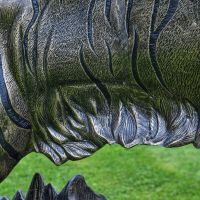 Close up of Black & Gold Tiger Skirt with fur detailing