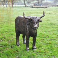 Highland Cow Sculpture in Antique Bronze 