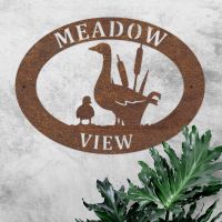 Goose & Gosling Iron Oval House Sign in situ Goose & Gosling Iron Oval House Sign in situ