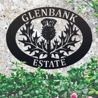 House Name Sign with Thistle House Name Sign with Thistle