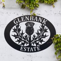 Thistle Iron Oval House Name Sign Thistle Iron Oval House Name Sign