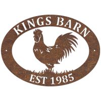 Rustic Deluxe Rooster House Name Sign