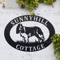 English Springer Spaniel Oval House Name Sign 