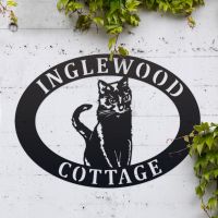 Sitting Cat House Name Sign  Sitting Cat House Name Sign