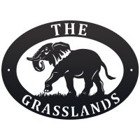 Elephant Iron Oval House Sign in a Black Finish Elephant Iron Oval House Sign in a Black Finish