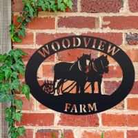 House Name Sign with Horse & Plough Design  House Name Sign with Horse & Plough Design