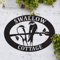 Personalised House Name sign with Swallow 