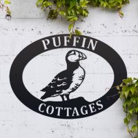 House Name Sign with Puffin Design 